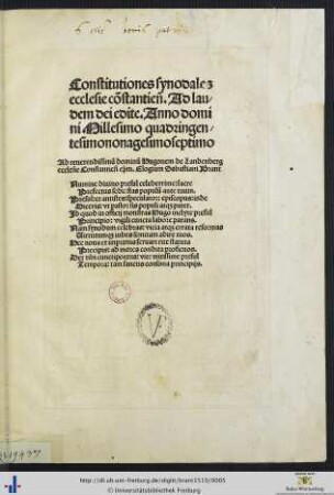 Ad Dominum Hugonem de Landenberg Elogium Sabastiani Brant