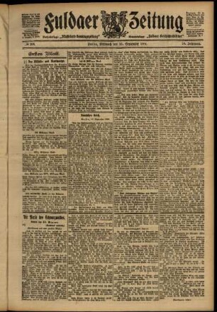 Erste Ausgabe vom Mittwoch, den 11. September 1907.
