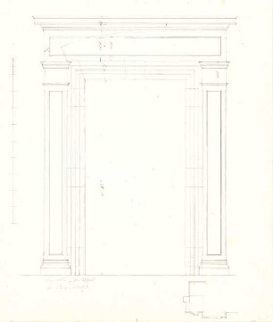 Gärtner, Friedrich von; München, Ludwigstr.; Staatsbibliothek - Lesesaal - Eingangstür (Ansicht)