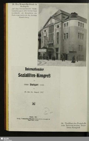 30. Titelblatt des Protokolls vom Internationalen Sozialisten-Kongreß