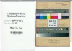 Entnazifizierung Karl Machnik , geb. 31.07.1897 (Vertriebsleiter)