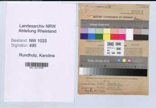 Entnazifizierung Karoline Rundholz , geb. 02.05.1890 (Kindergaertnerin)