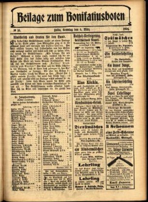 Zweite Ausgabe vom Sonntag, den 06. März 1904.
