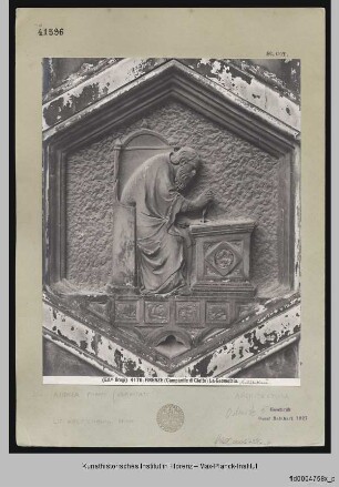 Erschaffung des Menschen und erste Erfindungen : Architectura als Architekt mit Zirkel