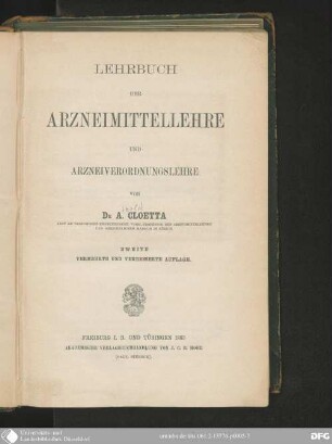 Lehrbuch der Arzneimittellehre und Arzneiverordnungslehre
