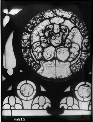 Schloß Eberstein Glasmalerei im Rondell Glasscheibe der Catharina Textor (um 1601)