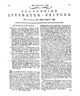 [Wieland, C. M. ; Einsiedel. F. H. v. ; Liebeskind, J. A.]: Dschinnistan oder auserlesene Feen- und Geister-Mährchen. Theils neu erfunden, theils neu übersezt und umgearbeitet. Winterthur: Steiner 1786