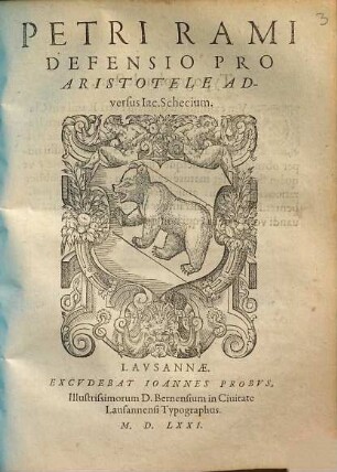 Petri Rami Defensio pro Aristotele adversus Iac. Schecium