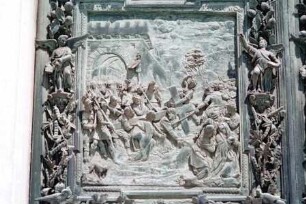 Linkes Portal — Die Kreuztragung, Christus trifft Veronika