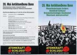 Programm der Anti-Atomkraft-Demo am 28. Mai in Bonn