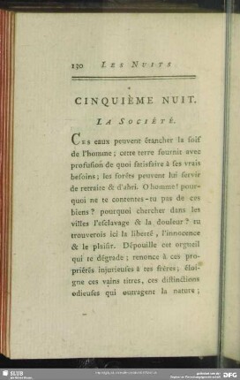 Cinquième Nuit. La Société
