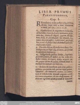 Liber Primus Paralipomenon. Cap. I.