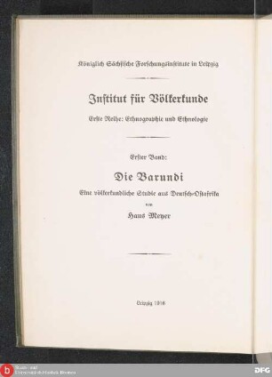 Die Barundi : eine völkerkundliche Studie aus Deutsch-Ostafrika