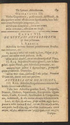Caput VII. De Syntaxi Adverbiorum & Interiectionum
