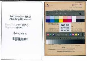 Entnazifizierung Maria Rohs, geb. 11.10.1900 (Fabrikantin)
