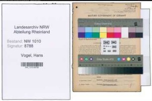 Entnazifizierung Hans Vogel , geb. 01.04.1899 (Geschaeftsfuehrer)