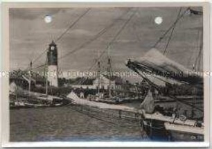 Pillau, Hafen und Leuchtturm