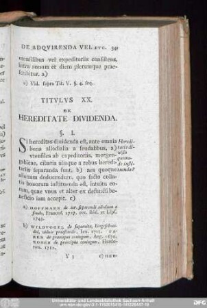 Titulus XX. De Hereditate Dividenda.