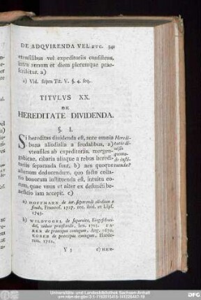 Titulus XX. De Hereditate Dividenda.