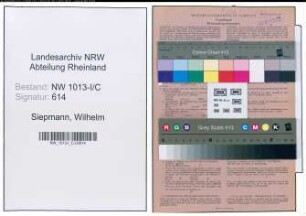 Entnazifizierung Wilhelm Siepmann , geb. 07.04.1921 (Polsterer)