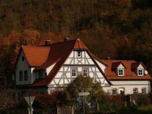 Fachwerkhaus im Taubertal beim Dorf Detwang