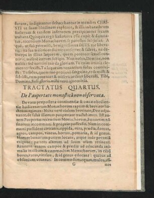 Tractatus Quartus. De Paupertate monastica non observata.