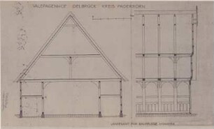 Delbrück (Kreis Paderborn): Valepagenhof. Haupthaus (Schnitte)