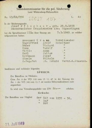 Pfleghaar, Josef