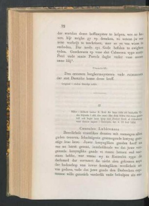 37. [Rådet i Lübeck tackar K. Karl för löfte om skydd för köpmännen, och begär hjelp mot Junker Gerdt, dat. d. 13 Juli 1454.]