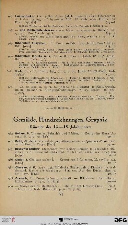 Gemälde, Handzeichnungen, Graphik (Nr. 983-1084)