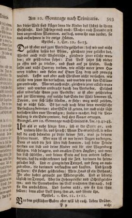 593-604, Am 10. Sonntage nach Trinitatis; ...