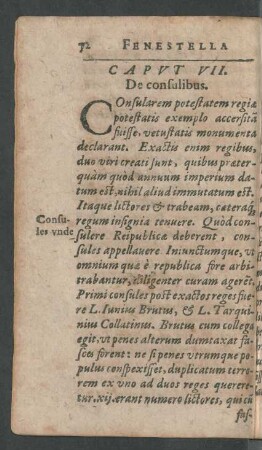 Caput VII. De consulibus