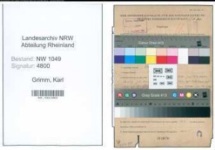 Entnazifizierung Karl Grimm , geb. 05.04.1912 (Arzt)