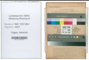 Entnazifizierung Heinrich Voges , geb. 28.09.1883 (Bahnamtmann)
