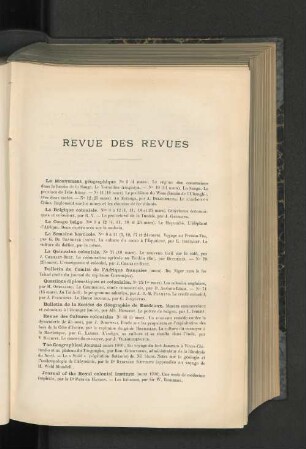 Revue Des Revues.
