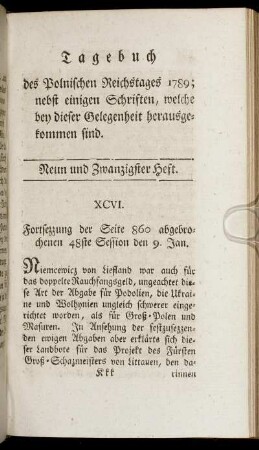Neun und Zwanzigster Heft