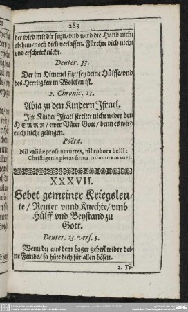 XXXVII. Gebet gemeiner Kriegsleute unnd Knechte, umb Hülff und Beystand zu Gott