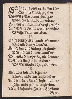 ES hat vns Got verbotten klar || Ein hart Gesetz gegeben ||