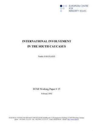 International involvement in the South Caucasus