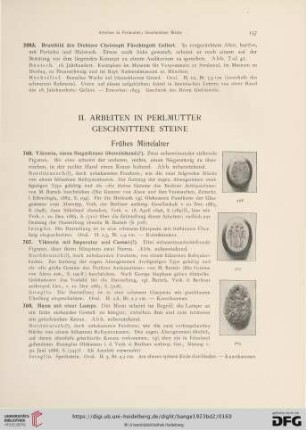 II. Arbeiten in Perlmutter. Geschnittene Steine