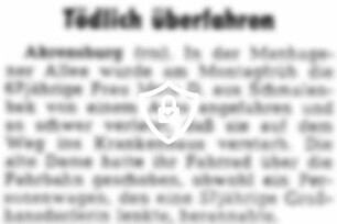 Tödlich überfahren