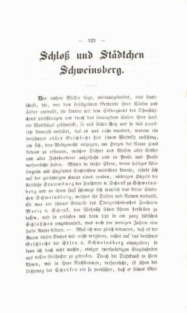 Schloß und Städtchen Schweinsberg.