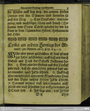 Epistel am andern Sontage des Advents