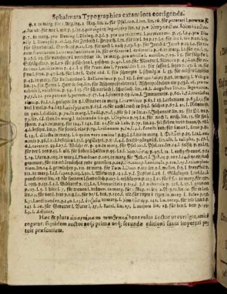 Sphalmata Typographica extantiora corrigenda