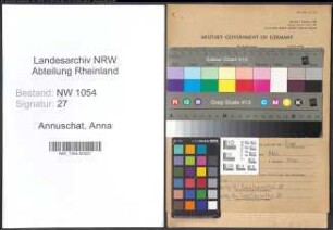 Entnazifizierung Anna Annuschat , geb. 01.11.1899 ()