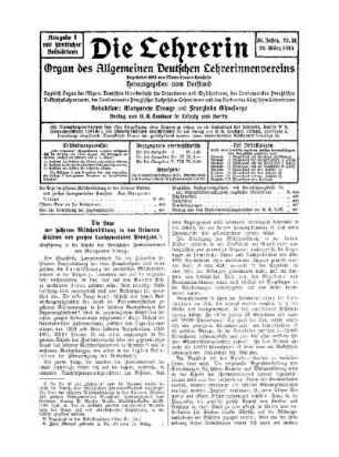 Die Lage der höheren Mädchenbildung in den kleineren Städten und großen Landgemeinden Preußens : Einführung in die Schrift des Preußischen Zentralverbandes
