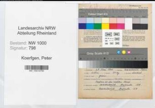 Entnazifizierung Peter Koerfgen, geb. 28.05.1905 (Wachmann)