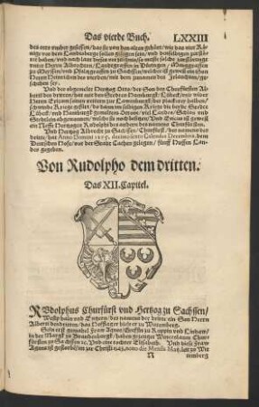 Von Rudolpho dem dritten. Das XII. Capitel.