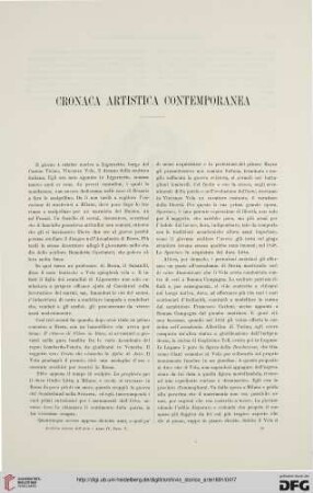Cronaca aristica contemporanea