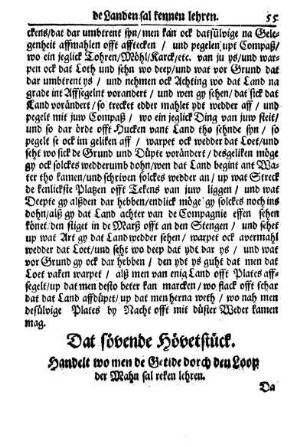 Dat sövende Hövetstück. Handelt wo men de Getide dorch den Loop der Mahn sal reken lehren.